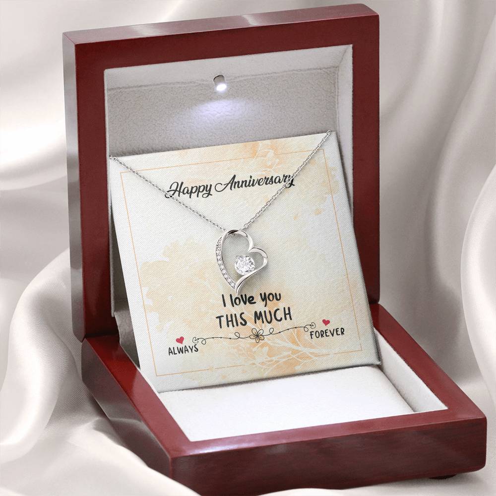 Anniversary gift for Wife, Forever Love Heart Necklace 14K White gold and 18K Yellow Gold gift from husband