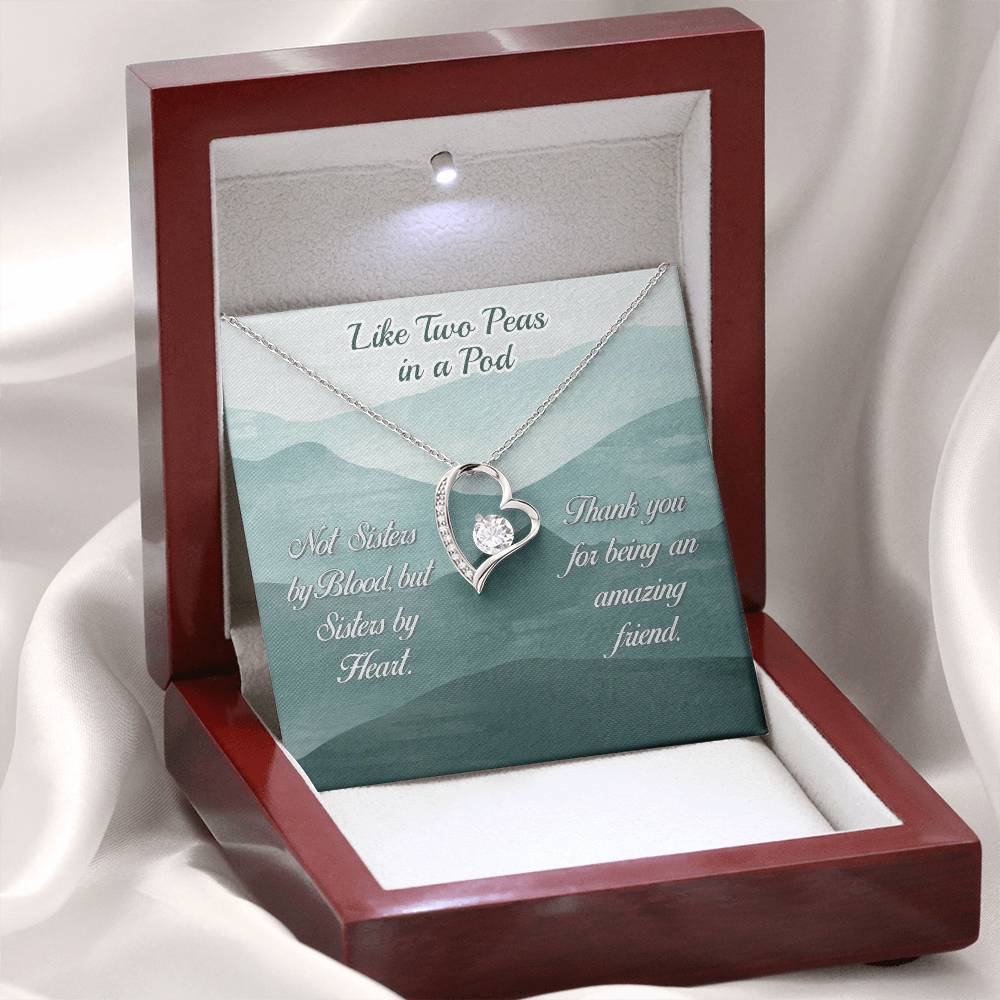 To My Best Friend Necklace Gift, Forever Love Heart Necklace 14K White Gold and 18K Yellow Gold- Perfect for Birthday, Christmas, Graduation