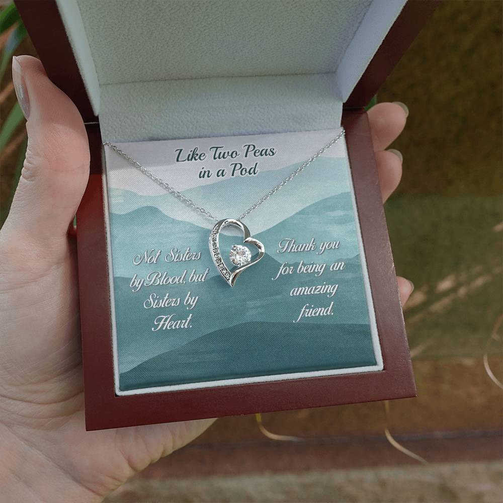 To My Best Friend Necklace Gift, Forever Love Heart Necklace 14K White Gold and 18K Yellow Gold- Perfect for Birthday, Christmas, Graduation