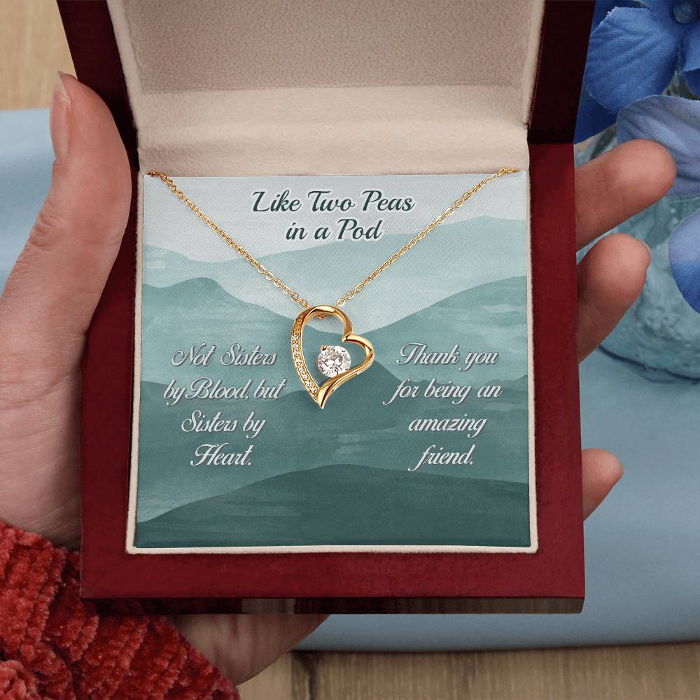 To My Best Friend Necklace Gift, Forever Love Heart Necklace 14K White Gold and 18K Yellow Gold- Perfect for Birthday, Christmas, Graduation