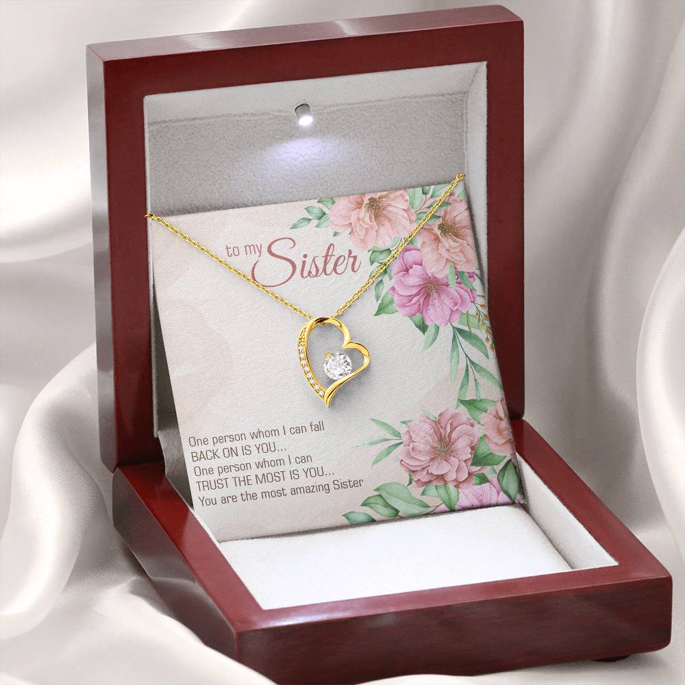 Sister, Forever love Heart Necklace, Friendship gifts for Birthday, Christmas