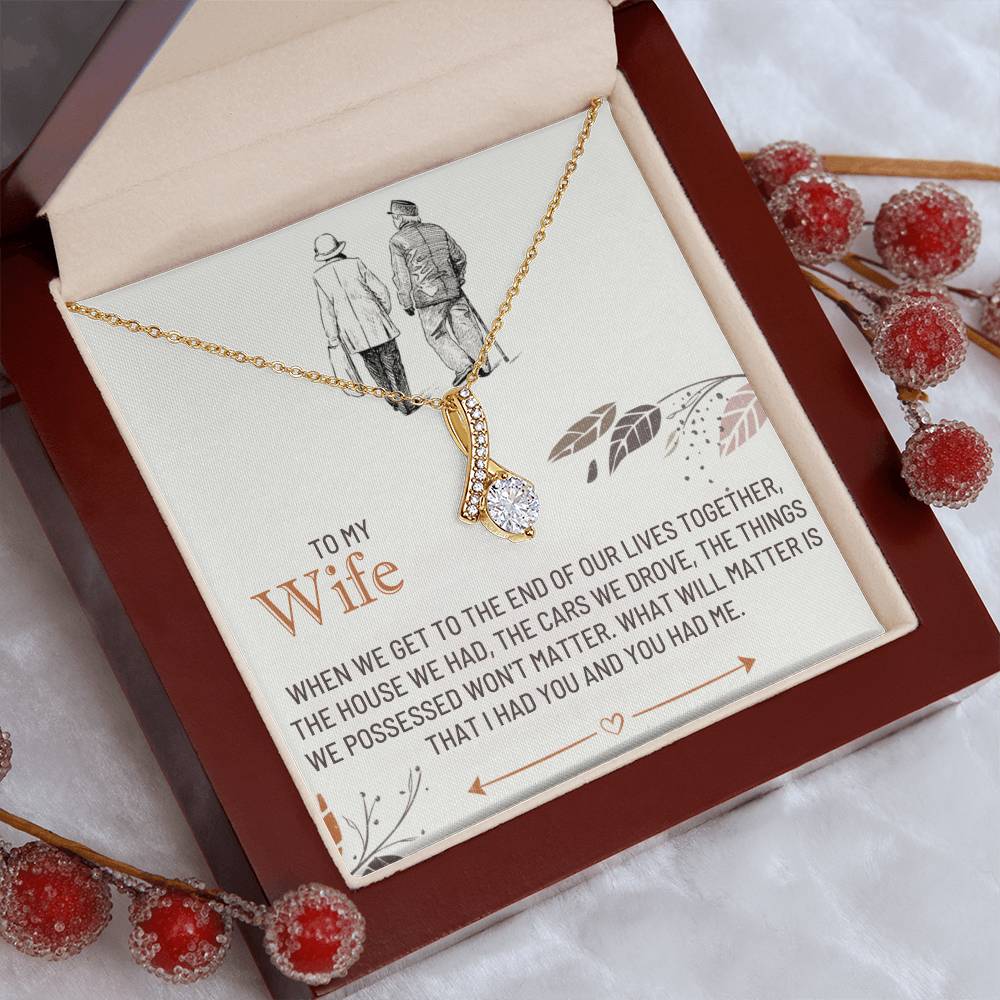 Wife Necklace Gift from Husband, Alluring Beauty , Perfect gift for Valentines day, Anniversary, Birthday