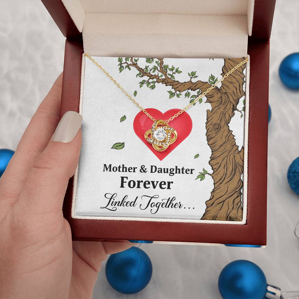 Mom and Daughter Necklace, Love Knot Pendant gift for Mothers day