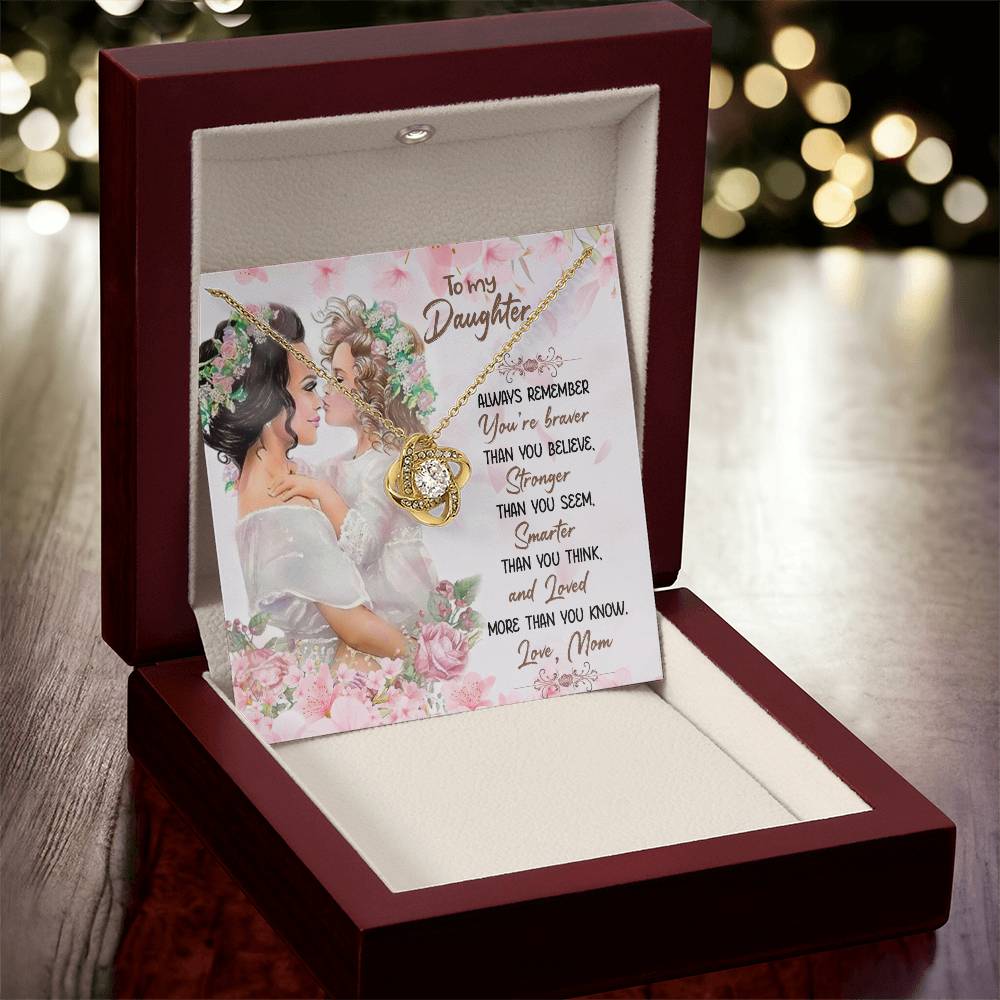 Daughter Gift from Mom, Love Knot Necklace ,Perfect for Birthday & Christmas