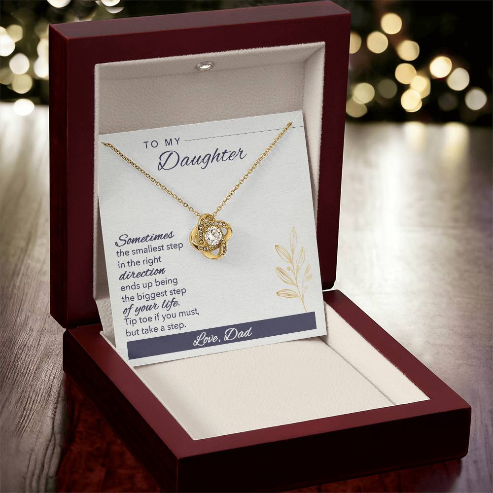 Daughter Gift from Dad, Love Knot Necklace ,Perfect for Birthday & Christmas