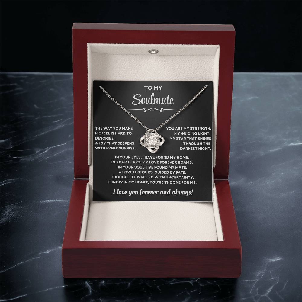 Soulmate Love knot necklace, I know In my heart, you're the one for me