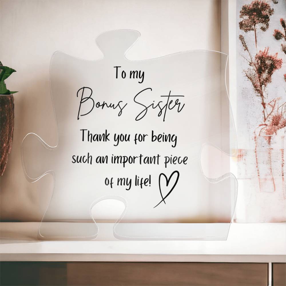 To my Bonus Sister Engraved Puzzle Acrylic | LAST DAY 50% OFF