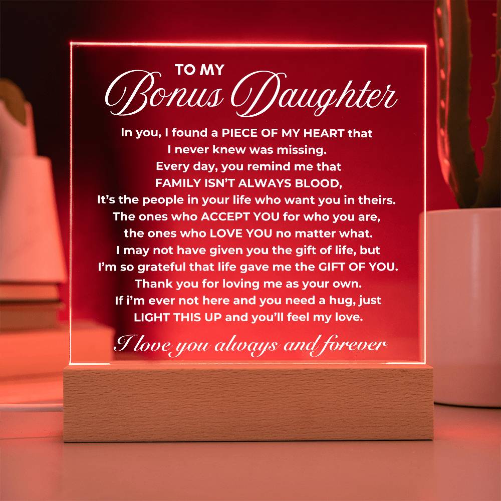 Bonus Daughter Plaque, Missing Piece of my heart