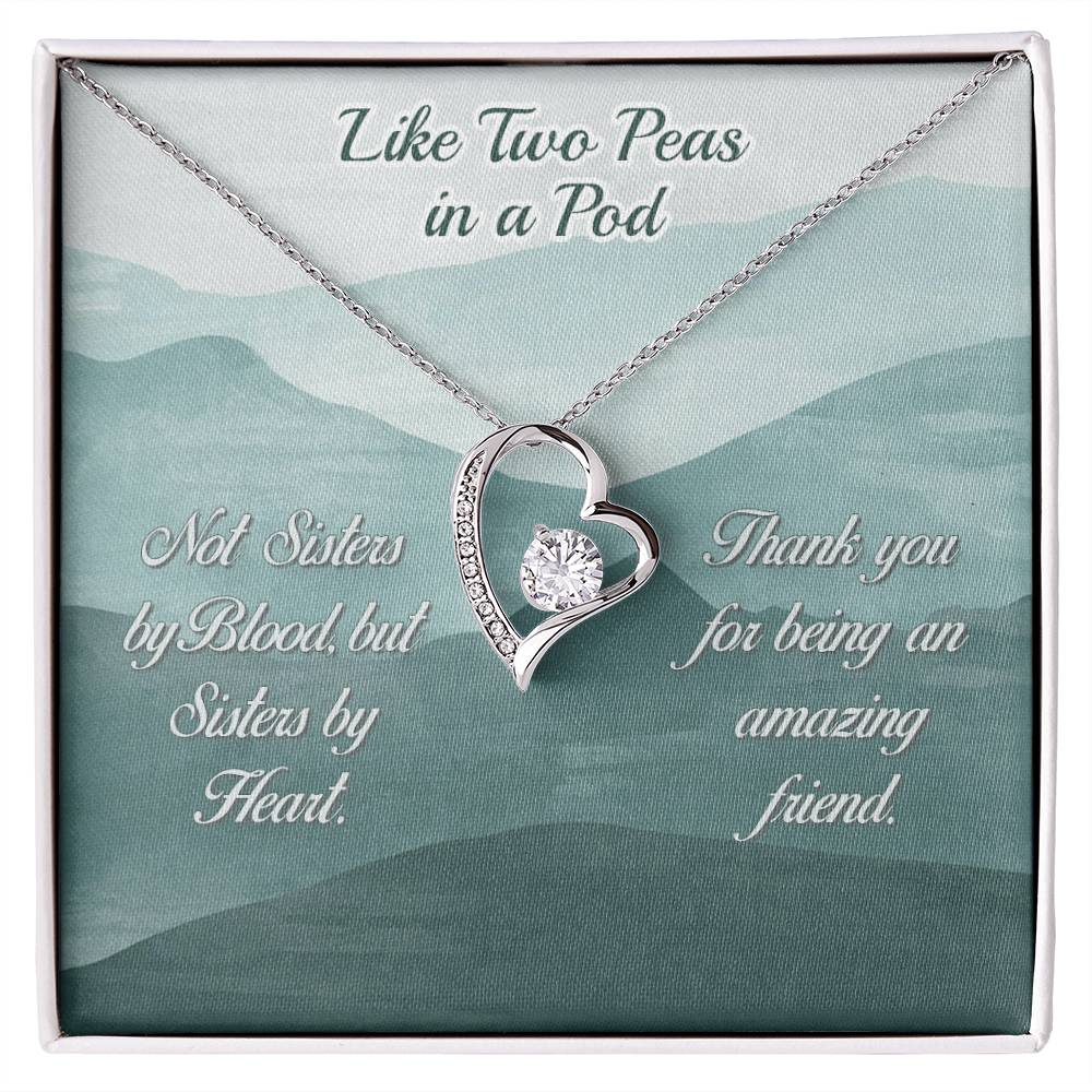 To My Best Friend Necklace Gift, Forever Love Heart Necklace 14K White Gold and 18K Yellow Gold- Perfect for Birthday, Christmas, Graduation