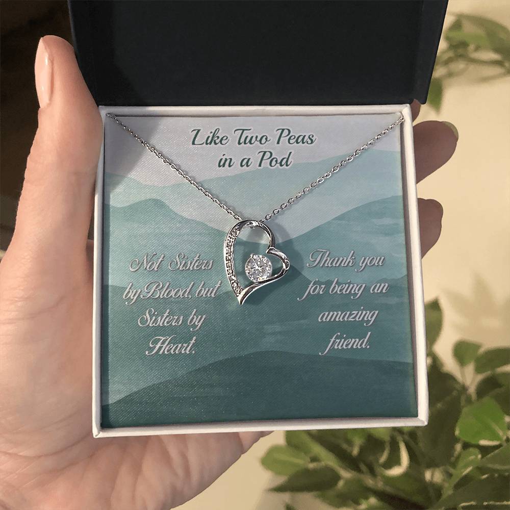 To My Best Friend Necklace Gift, Forever Love Heart Necklace 14K White Gold and 18K Yellow Gold- Perfect for Birthday, Christmas, Graduation