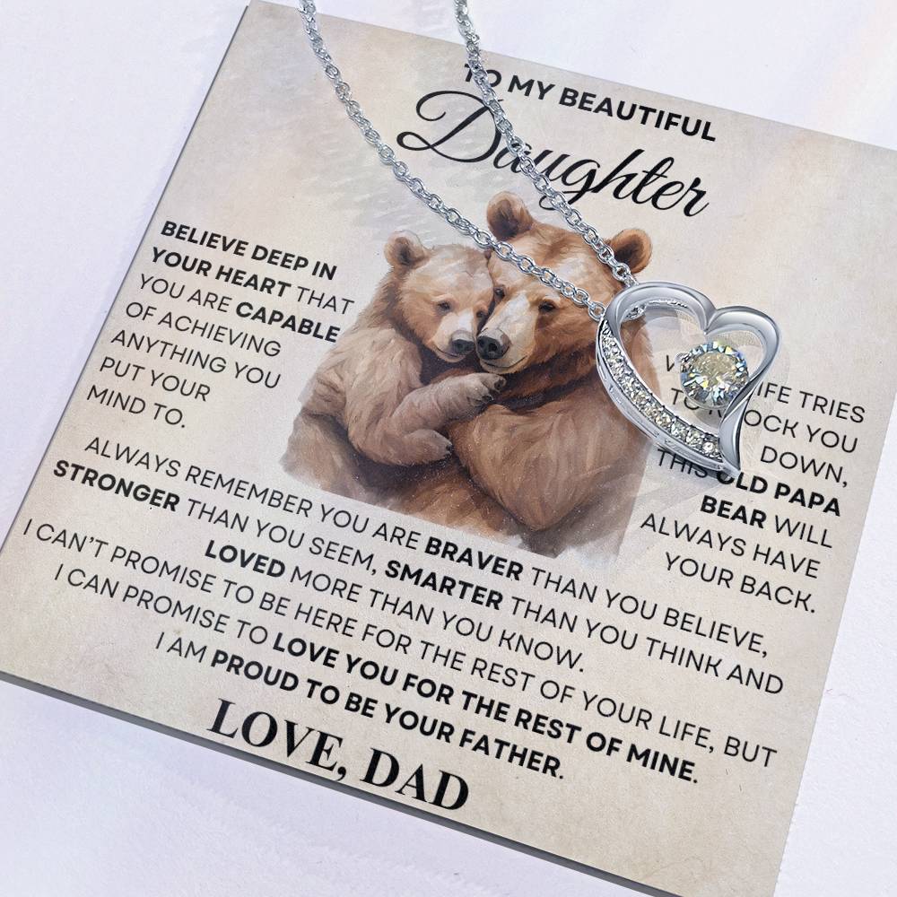 Daughter Forever Love Necklace, Gift from Dad