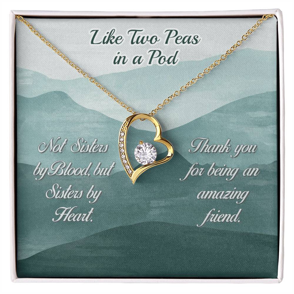 To My Best Friend Necklace Gift, Forever Love Heart Necklace 14K White Gold and 18K Yellow Gold- Perfect for Birthday, Christmas, Graduation