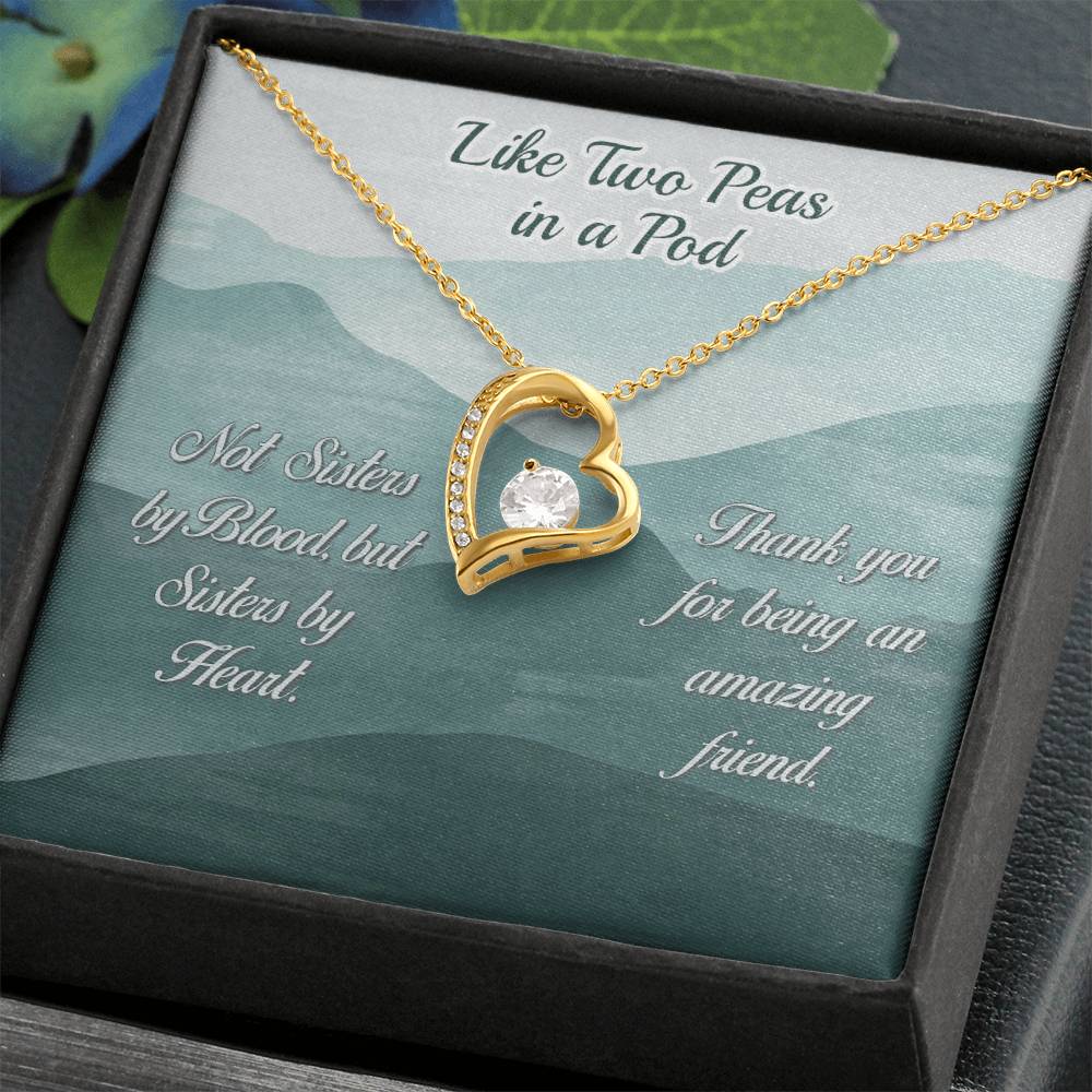 To My Best Friend Necklace Gift, Forever Love Heart Necklace 14K White Gold and 18K Yellow Gold- Perfect for Birthday, Christmas, Graduation