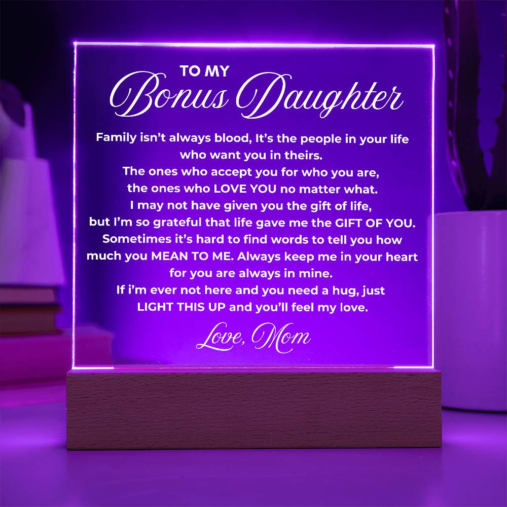 Bonus Daughter Gift from Mom, Acrylic Plaque