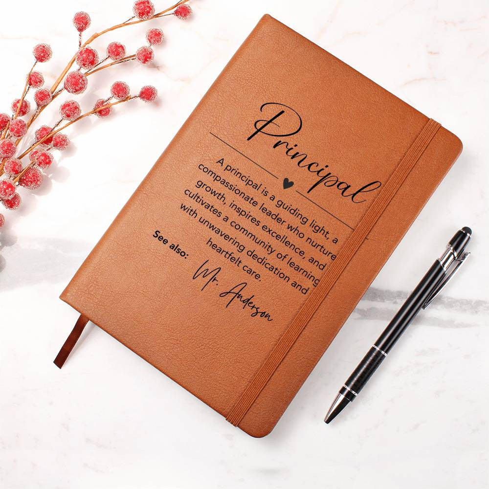 Gift for Principal Leather Journal Personalized, Gift for appreciation, Retirement