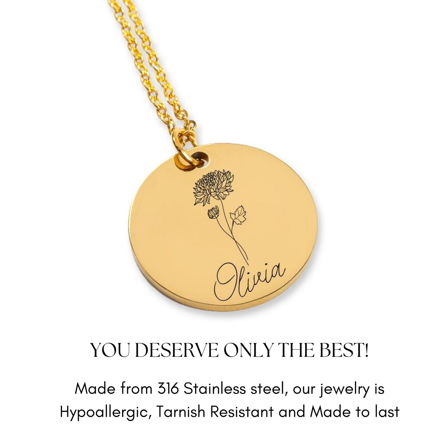 Personalized cousin sister gift engraved name and birth flower necklace for Cousin birthday gift, Christmas gift, Female Cousin gift Jewelry