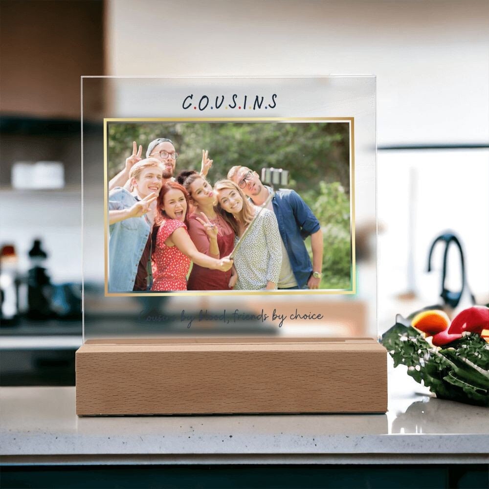 Custom Cousins acrylic plaque, Family reunion keepsakes acrylic picture frame, Personalized best friends gifts for cousin birthday gift idea