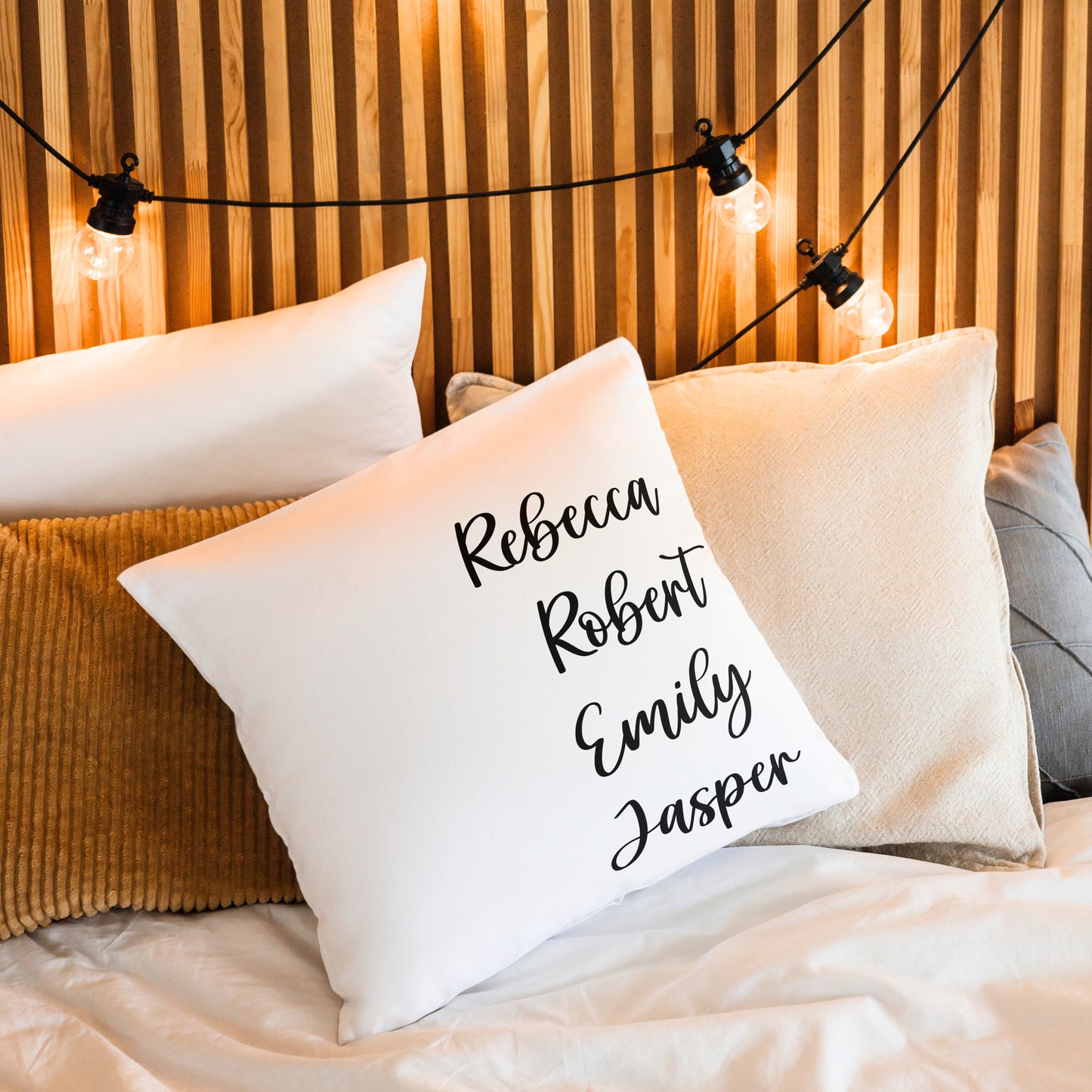 Personalized Pillow with Family names, Customizable pillow with Grandkids names, Housewarming Gift for Mom Grandma Christmas Mother's day