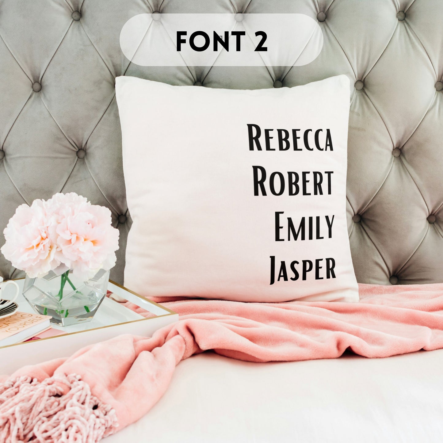 Personalized Pillow with Family names, Customizable pillow with Grandkids names, Housewarming Gift for Mom Grandma Christmas Mother's day