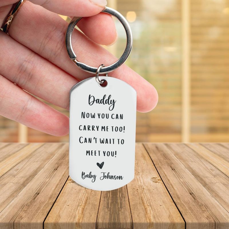 Personalized Gift for Expecting Dad Keychain, Ultrasound Picture Keychain gift for Daddy, Fathers day Gift for New dad, Baby announcement