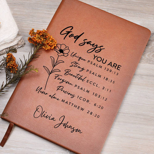 God says you are Faith Journal, Christian gifts for girls