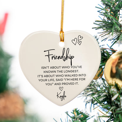 Personalized friendship gift Ceramic heart ornament, Gift for Best friends