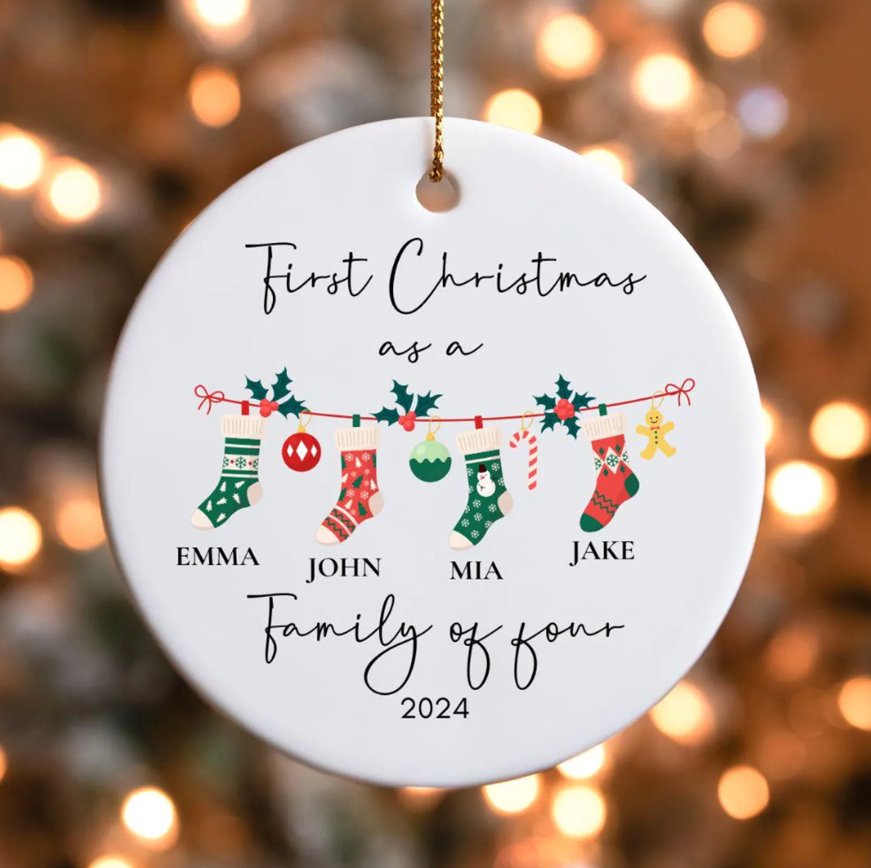 Personalized Ceramic Christmas Ornament