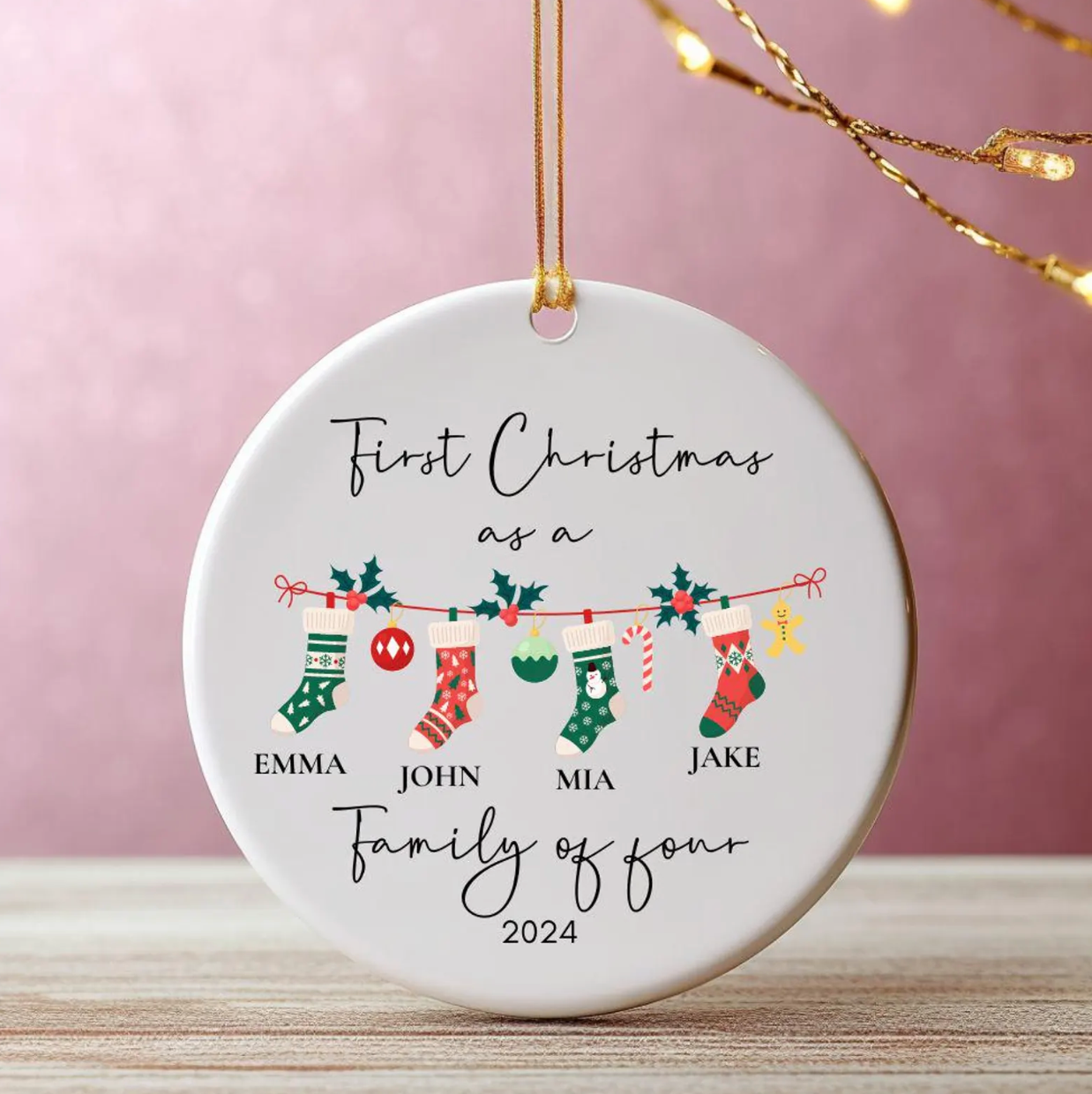 Personalized Ceramic Christmas Ornament