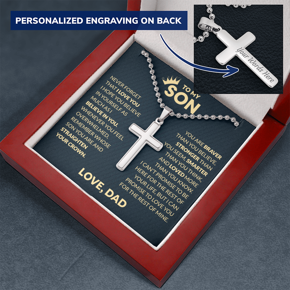 To my Son Engraved Cross