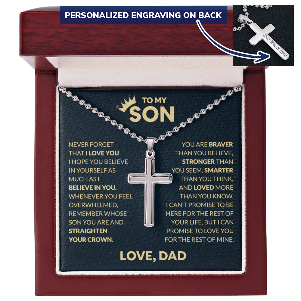 To my Son Engraved Cross