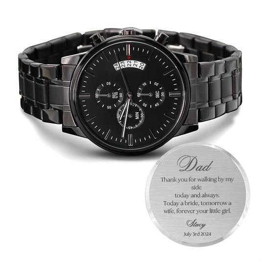 Father of the bride Wedding gift, Engraved watch