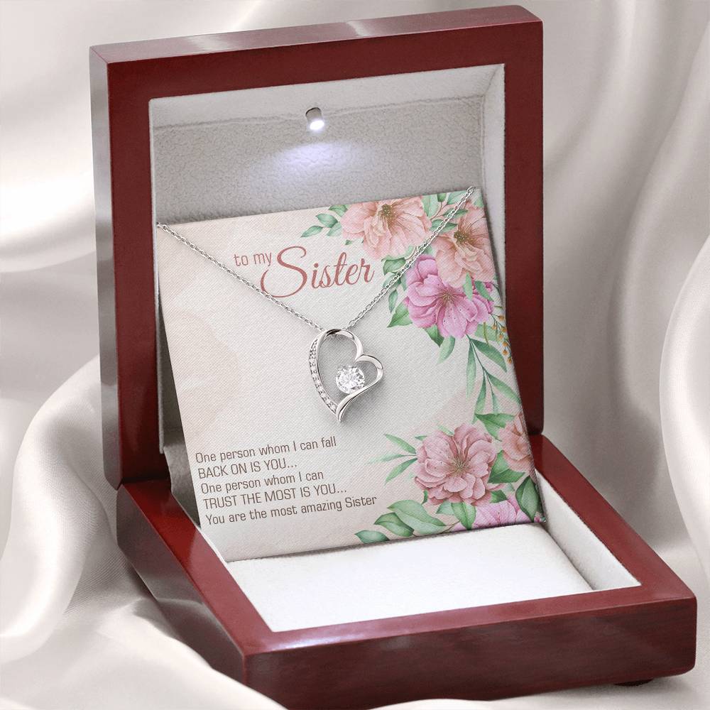 Sister, Forever love Heart Necklace, Friendship gifts for Birthday, Christmas