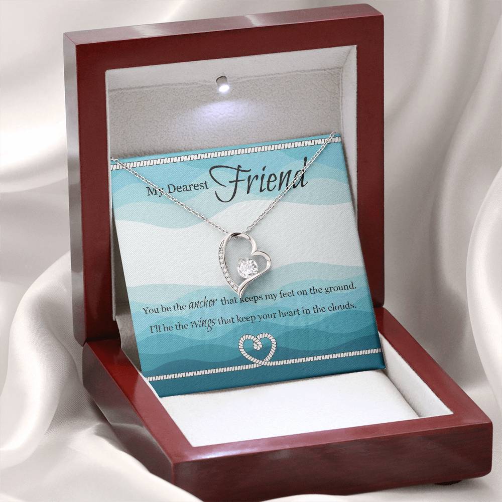 To my Best friend Gift, Forever love Heart Necklace 14k White Gold and 18K Yellow Gold, Friendship gifts for Birthday, Christmas