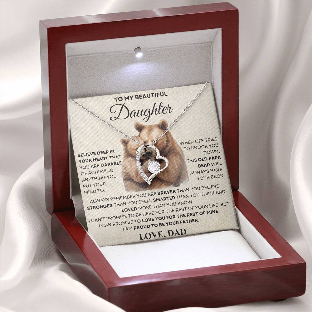 To my Daughter Forever Love Necklace, OLD PAPA BEAR V2