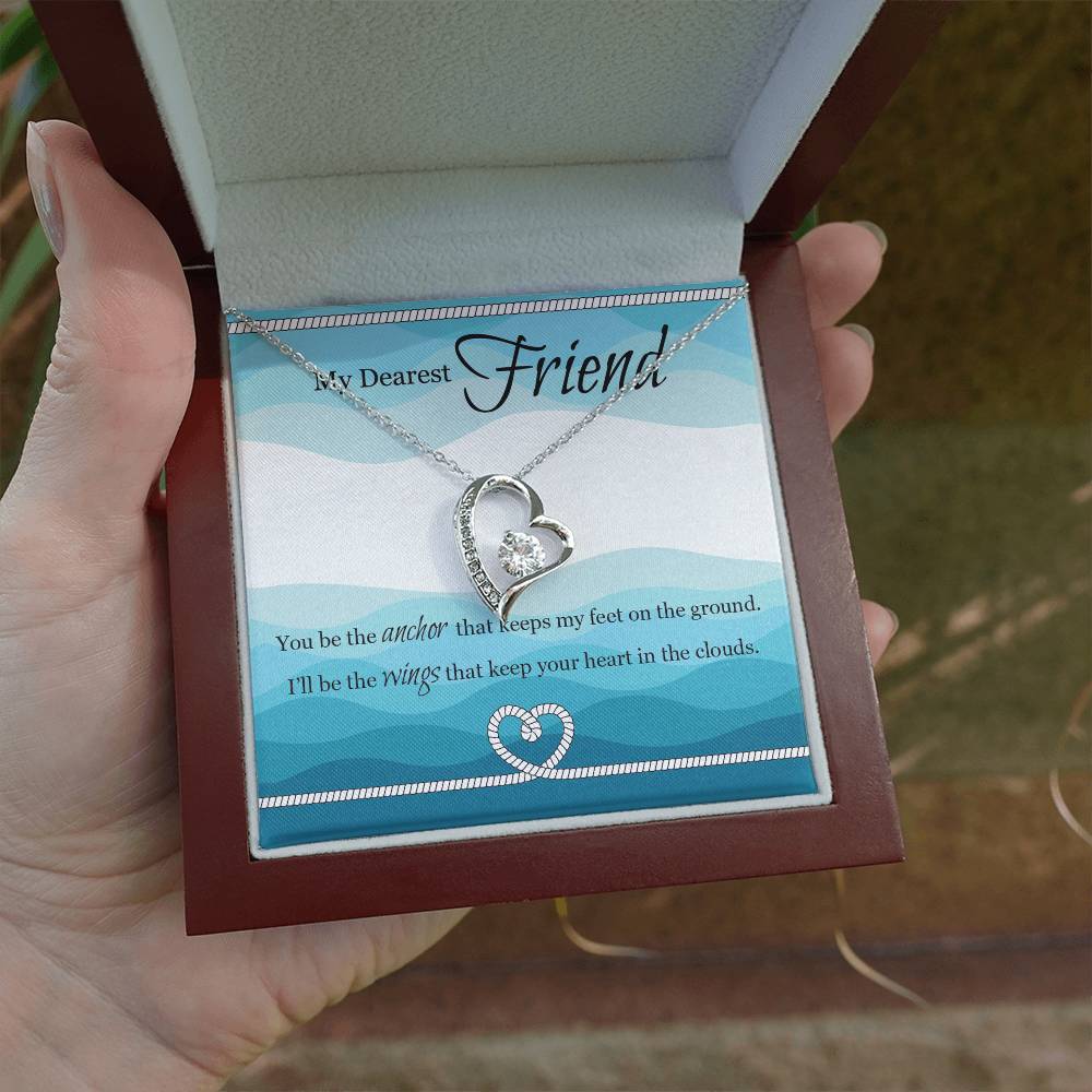 To my Best friend Gift, Forever love Heart Necklace 14k White Gold and 18K Yellow Gold, Friendship gifts for Birthday, Christmas