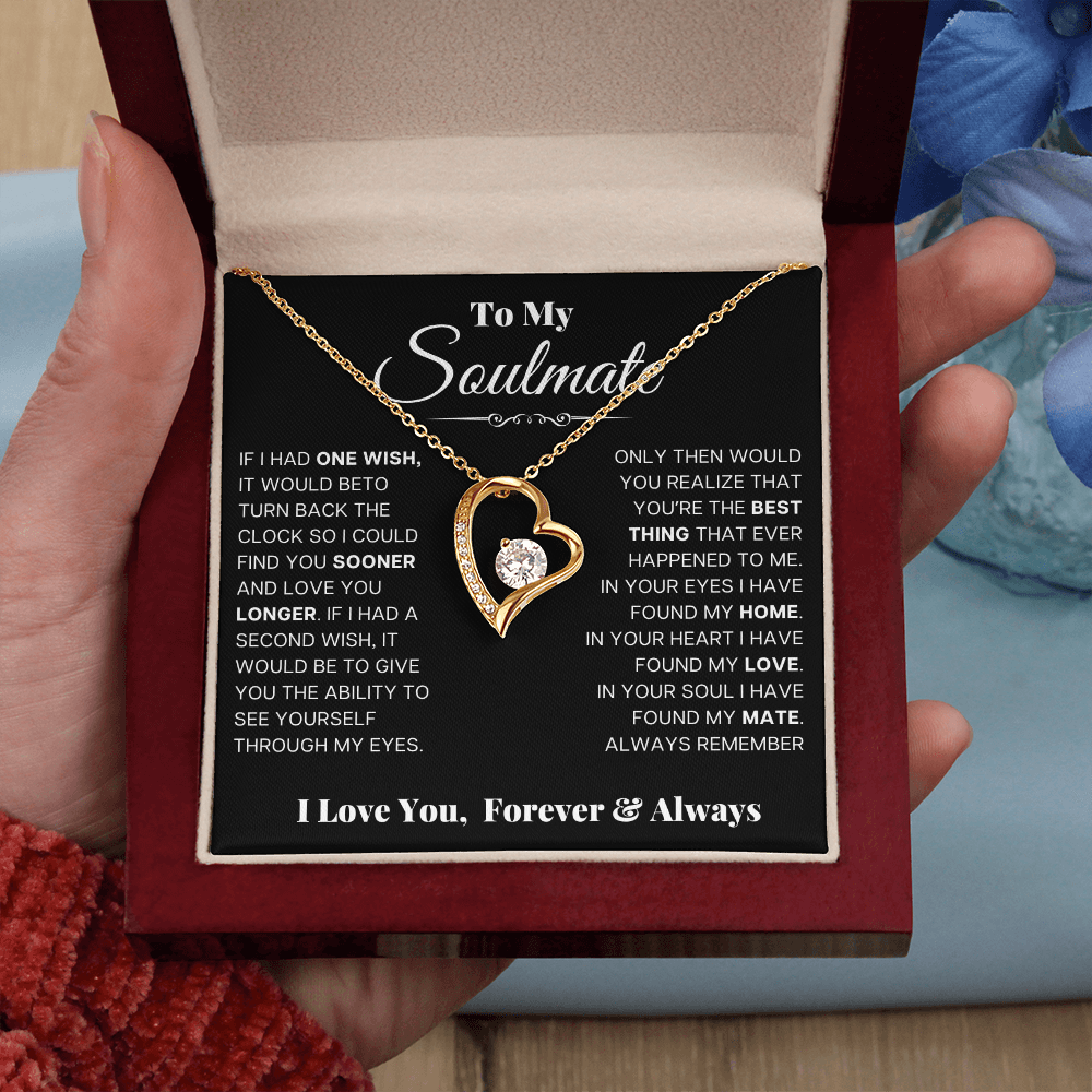 To my Soulmate Forever Love Necklace, Valentines Gift for Wife, Girlfriend