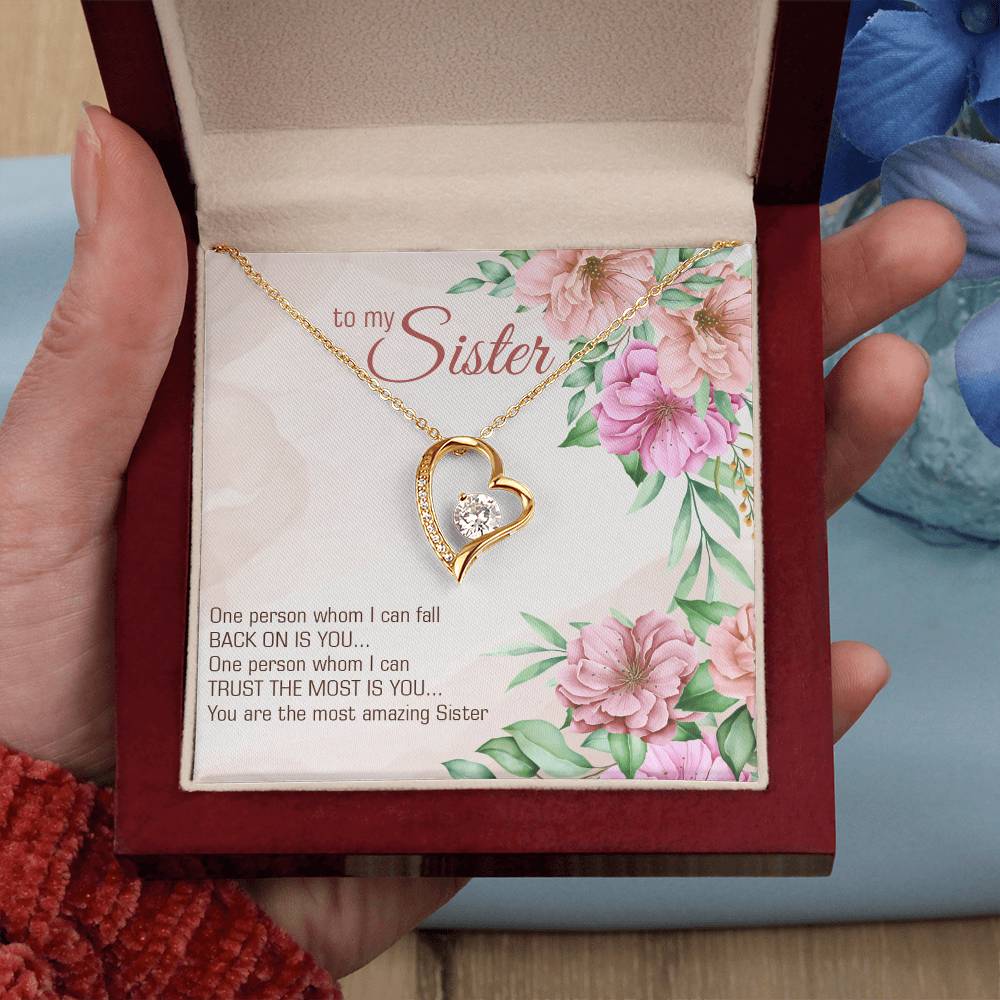 Sister, Forever love Heart Necklace, Friendship gifts for Birthday, Christmas