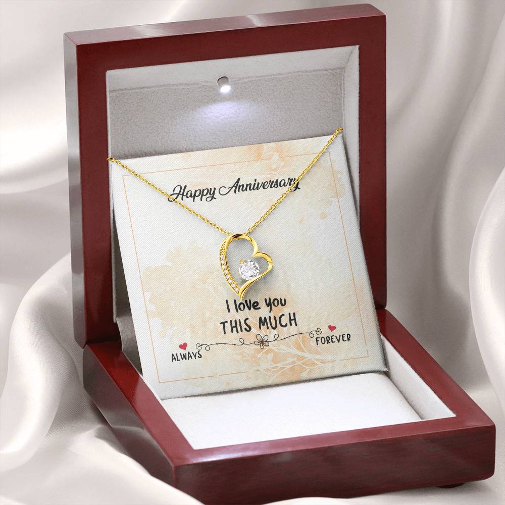 Anniversary gift for Wife, Forever Love Heart Necklace 14K White gold and 18K Yellow Gold gift from husband