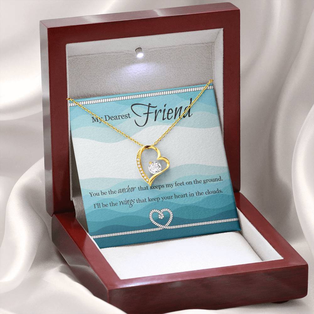 To my Best friend Gift, Forever love Heart Necklace 14k White Gold and 18K Yellow Gold, Friendship gifts for Birthday, Christmas