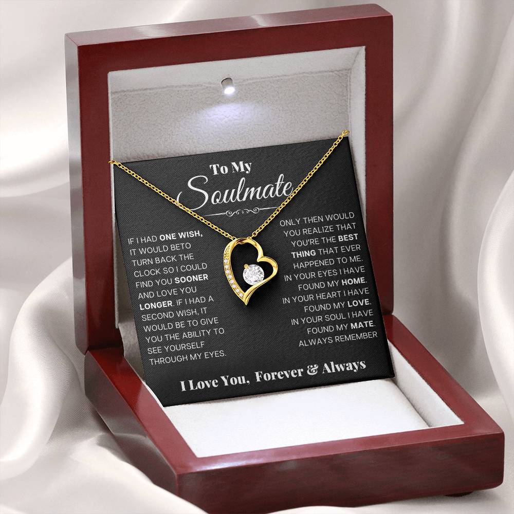 To my Soulmate Forever Love Necklace, Valentines Gift for Wife, Girlfriend