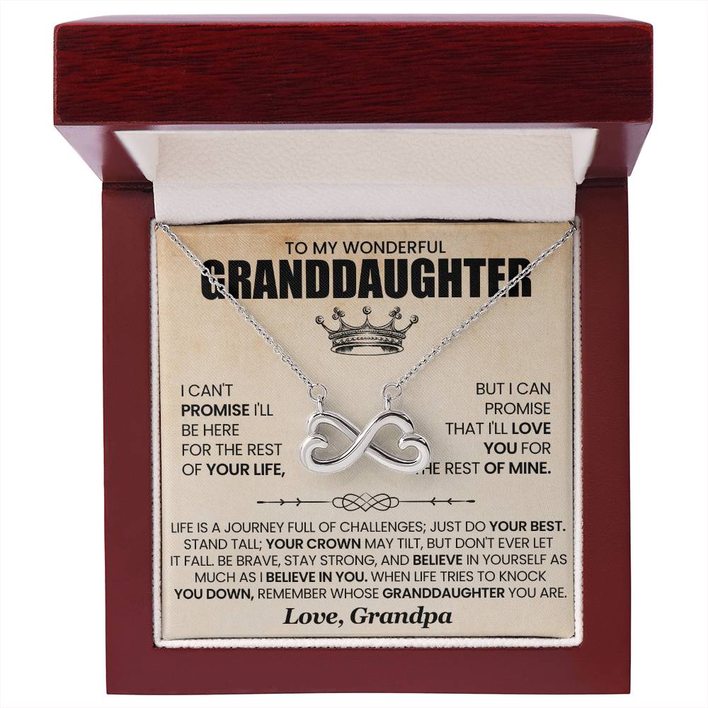 Granddaughter Necklace from Grandpa, Endless Love Pendant Gift for Birthday, Christmas, Graduation