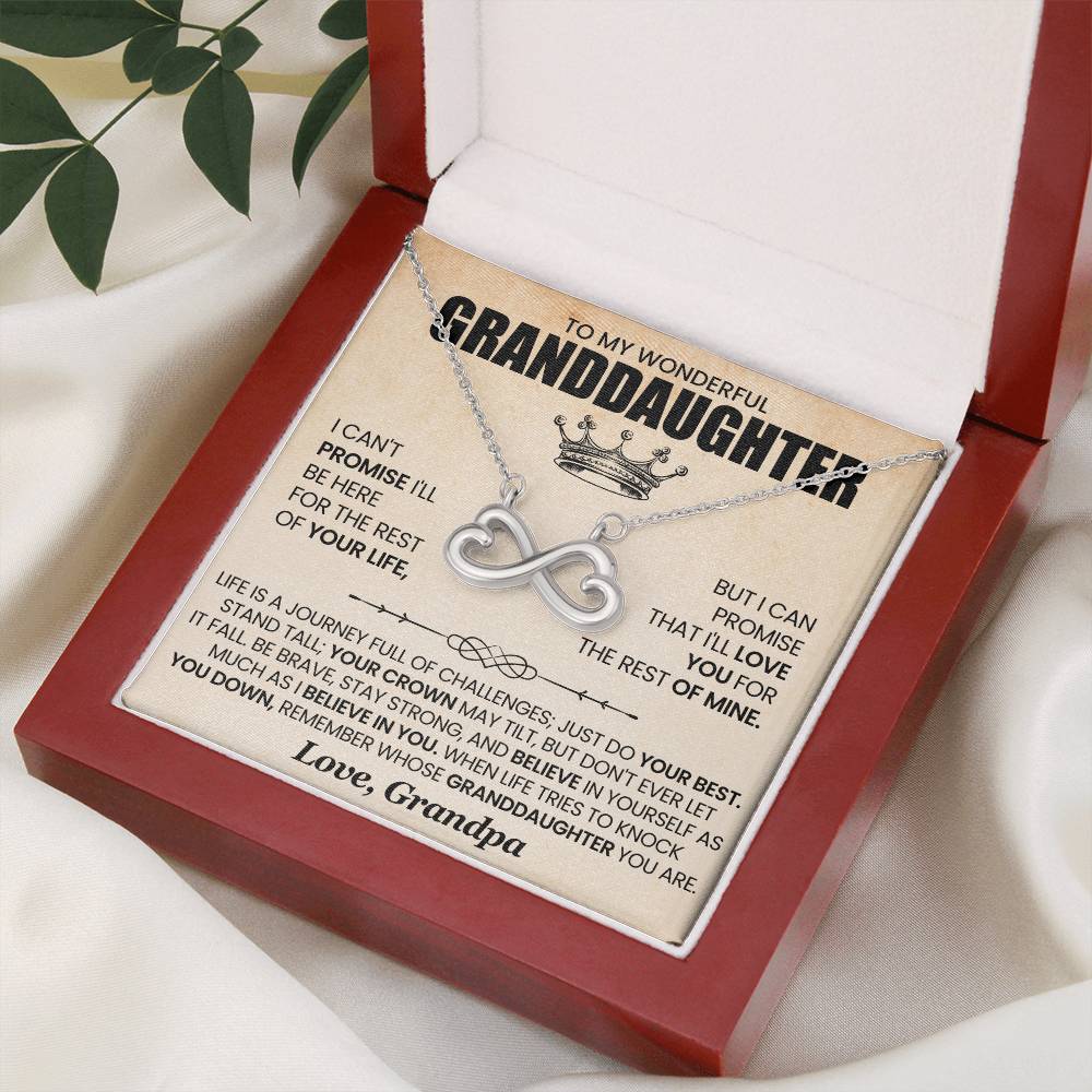 Granddaughter Necklace from Grandpa, Endless Love Pendant Gift for Birthday, Christmas, Graduation