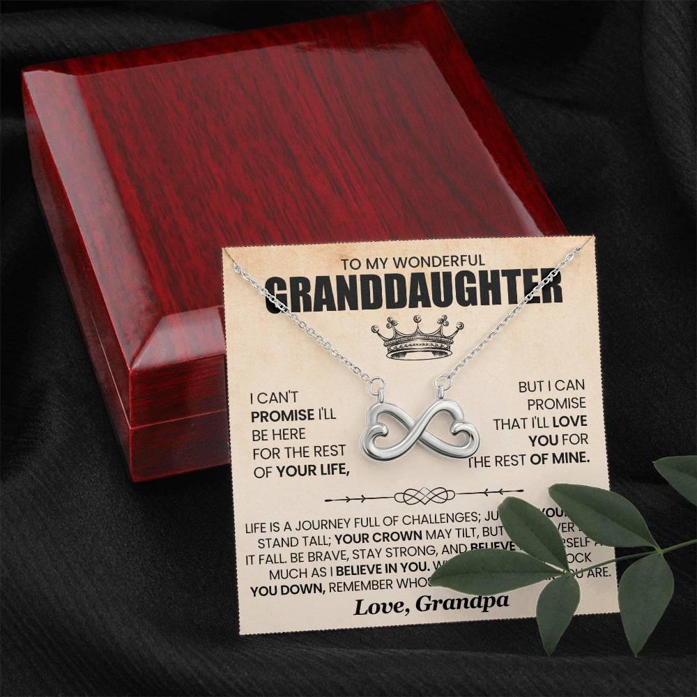 Granddaughter Necklace from Grandpa, Endless Love Pendant Gift for Birthday, Christmas, Graduation