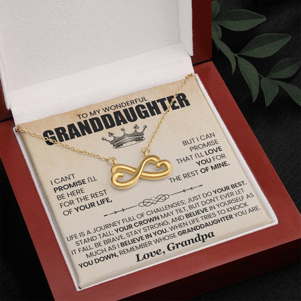 Granddaughter Necklace from Grandpa, Endless Love Pendant Gift for Birthday, Christmas, Graduation
