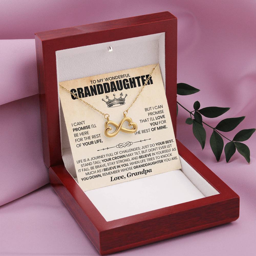 Granddaughter Necklace from Grandpa, Endless Love Pendant Gift for Birthday, Christmas, Graduation