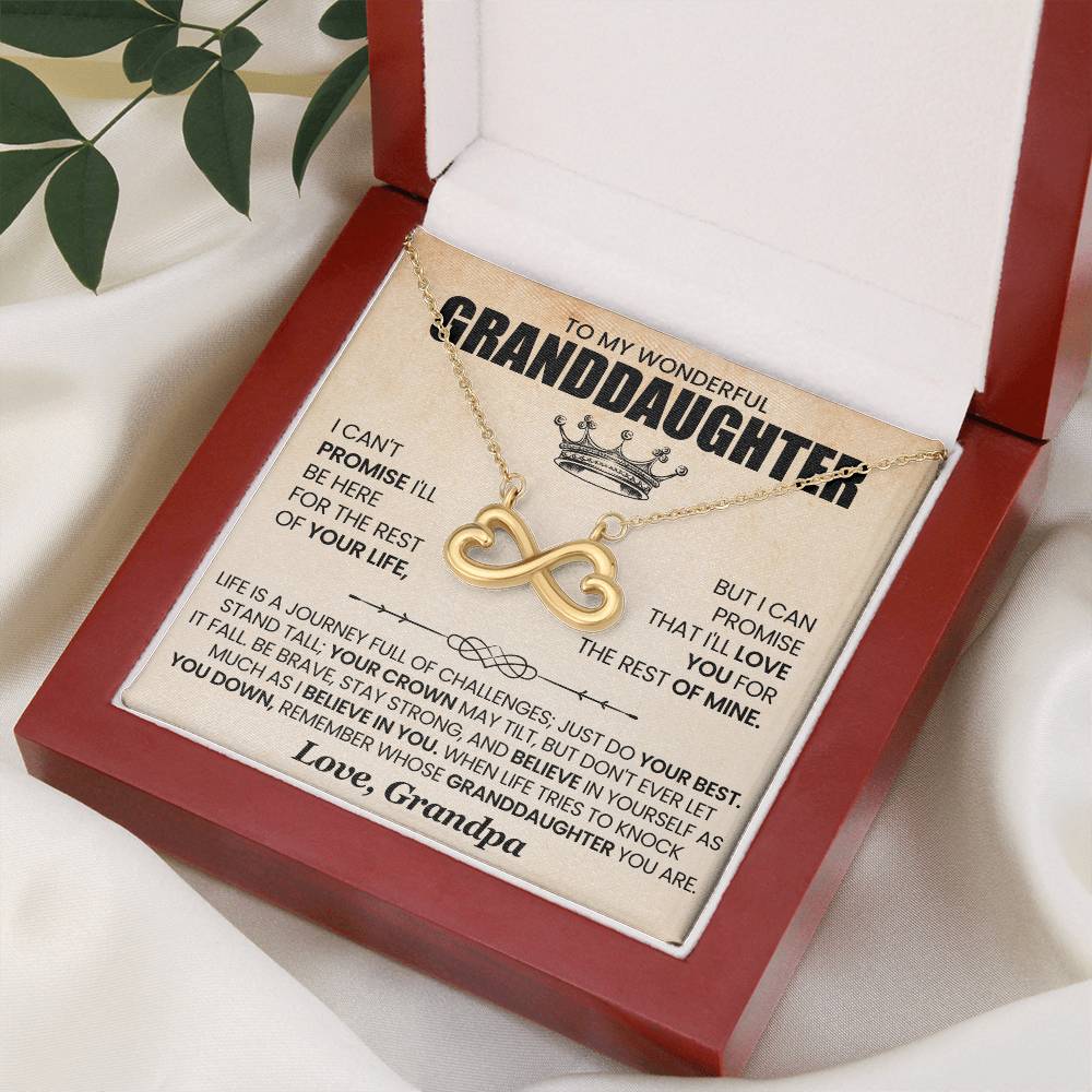 Granddaughter Necklace from Grandpa, Endless Love Pendant Gift for Birthday, Christmas, Graduation