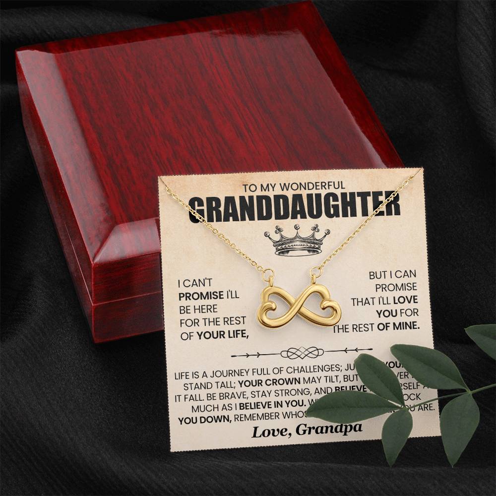 Granddaughter Necklace from Grandpa, Endless Love Pendant Gift for Birthday, Christmas, Graduation