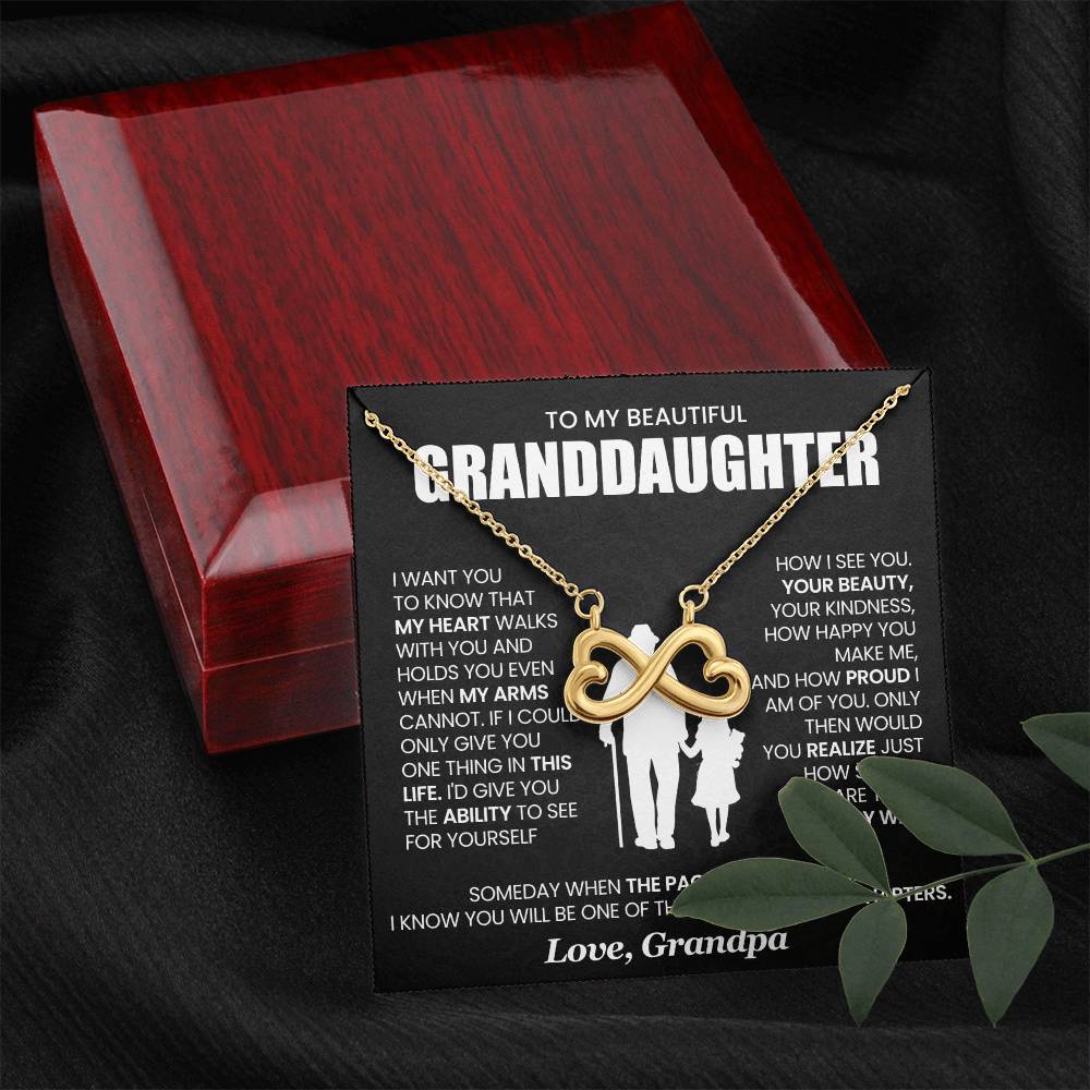 Granddaughter Necklace from Grandpa, Endless Love Pendant Gift for Birthday, Christmas, Graduation