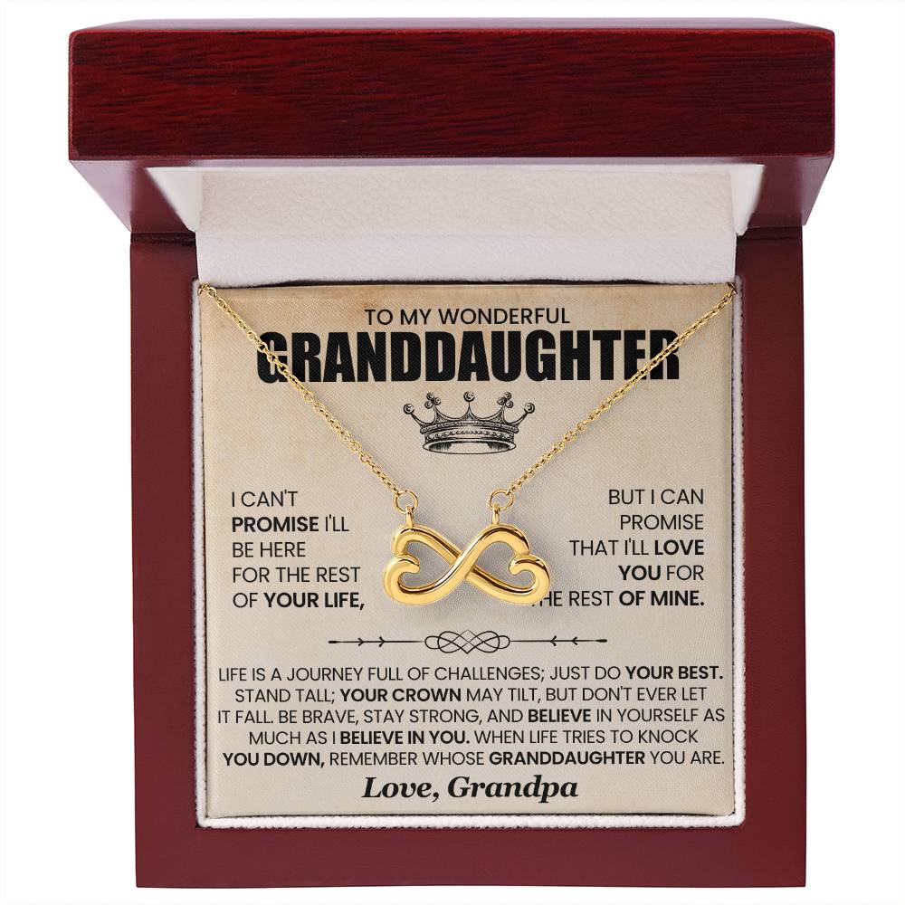 Granddaughter Necklace from Grandpa, Endless Love Pendant Gift for Birthday, Christmas, Graduation