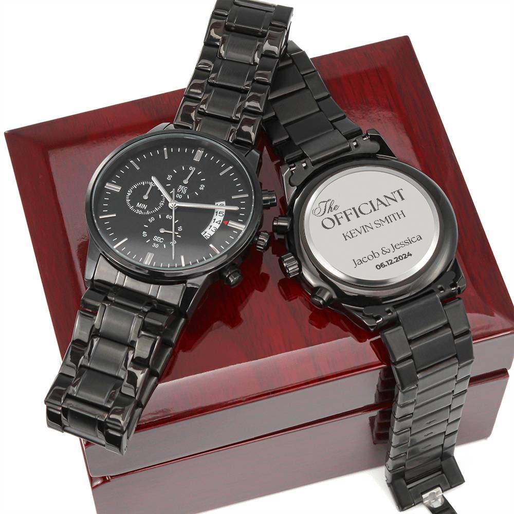 Wedding Officiant Gifts for men, Personalized Engraved Watch